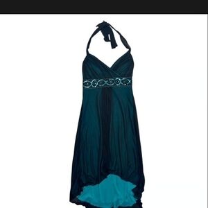 City Triangles Teal Dress with Beaded Detail
